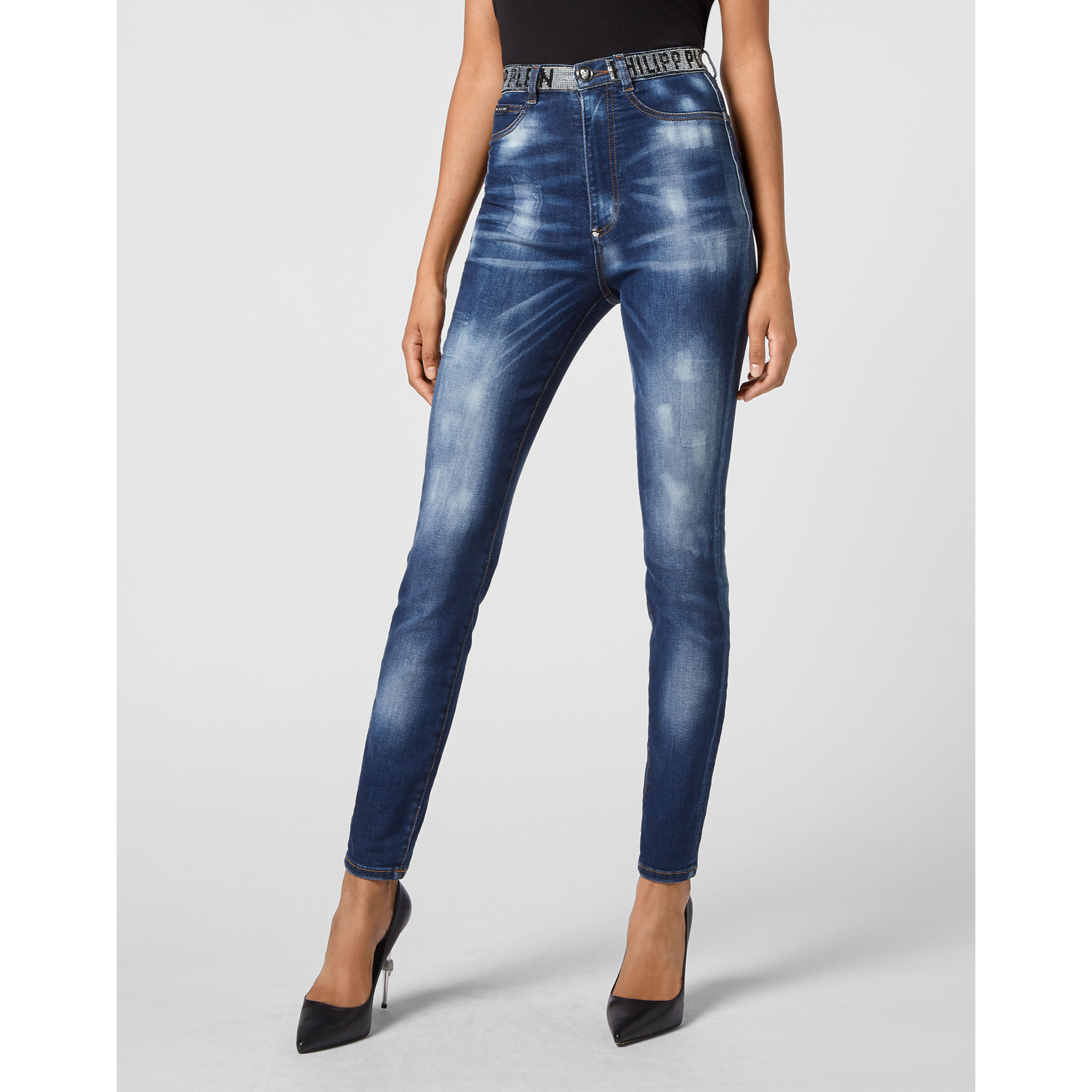 PHILIPP PLEIN Jegging de cintura alta