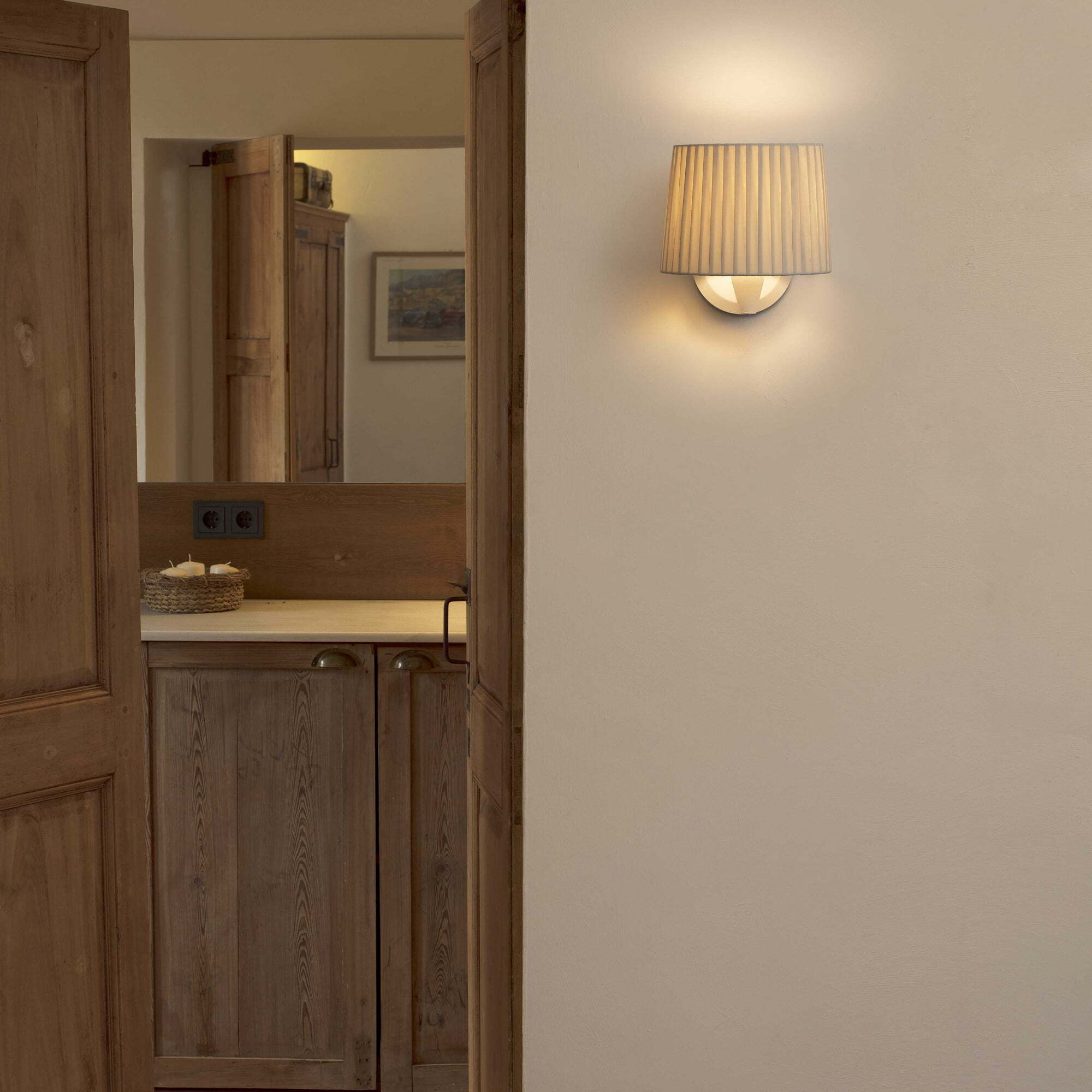 SAMBA Lampe applique blanc/enrubanné beige