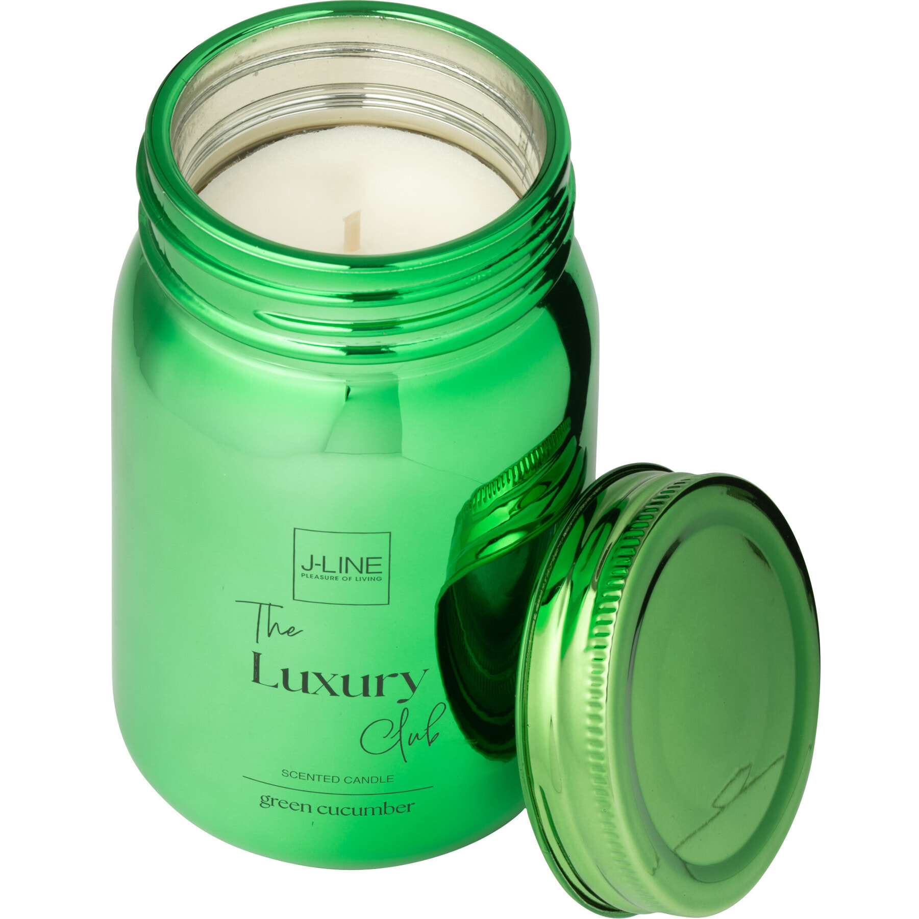J-Line bougie parfumée Bocal -  Green Cucumber - verre - vert - 69H