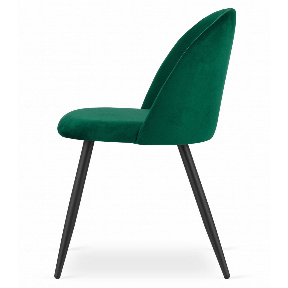 Set di 2 sedie Bello in velluto verde e metallo nero