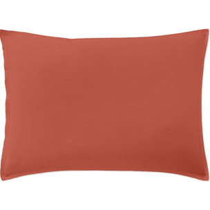 Paire de Taies d'oreiller percale de coton terre de sienne