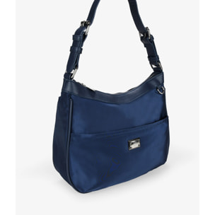 Bolso de hombro azul con bolsillo