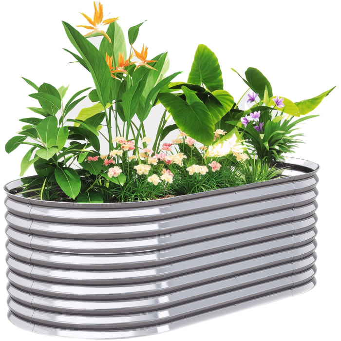 Carré potager de jardin L.160 x P.80 x H.56 cm modulable tôle d'acier galvanisée ondulée