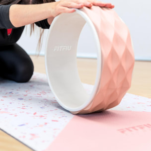 Rueda yoga rosa FITFIU yoga wheel para flexibilidad y postura corporal