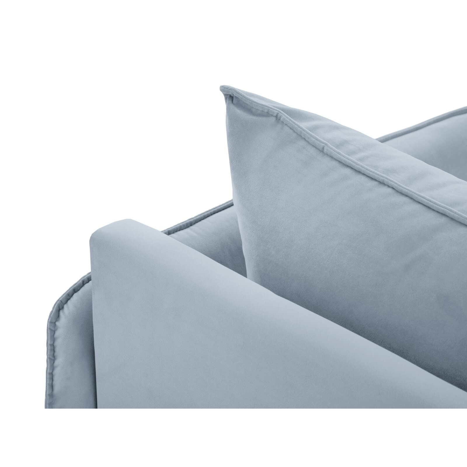 Méridienne droite "Vienna" en velours bleu clair