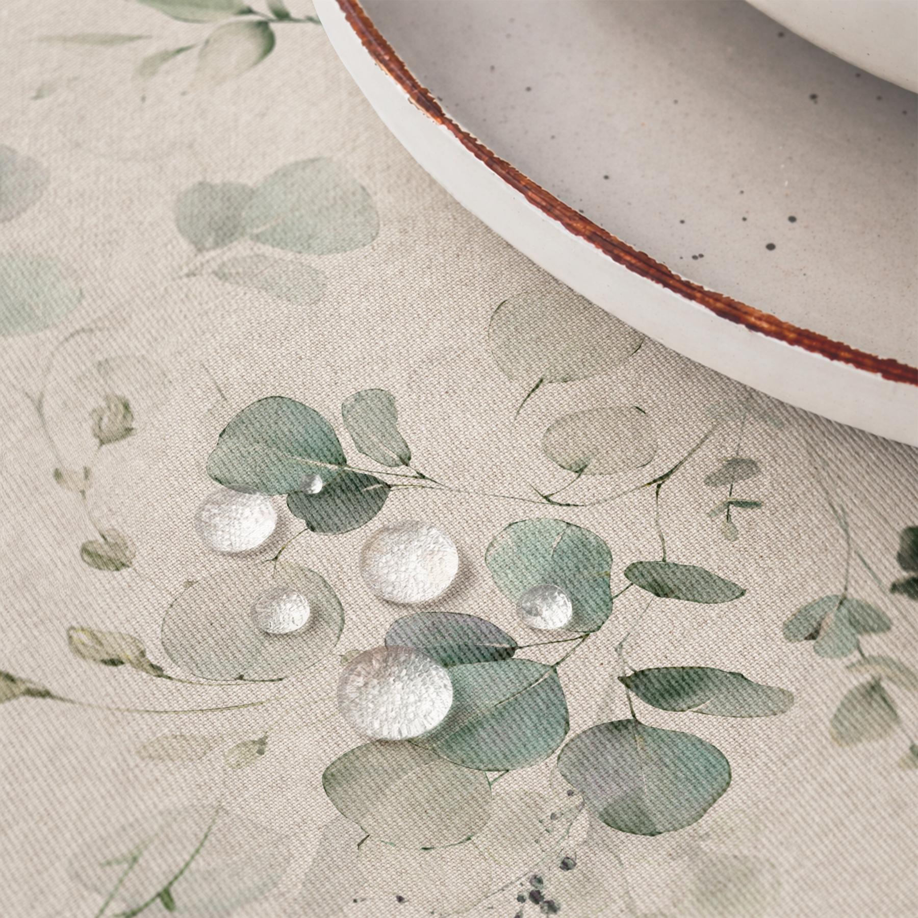 Nappe imprimée anti-taches SURIA VERT