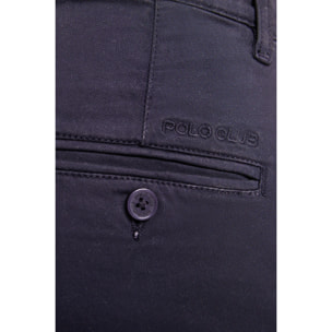 Pantalón chino azul marino de corte slim con logo Polo Club en bolsillo trasero