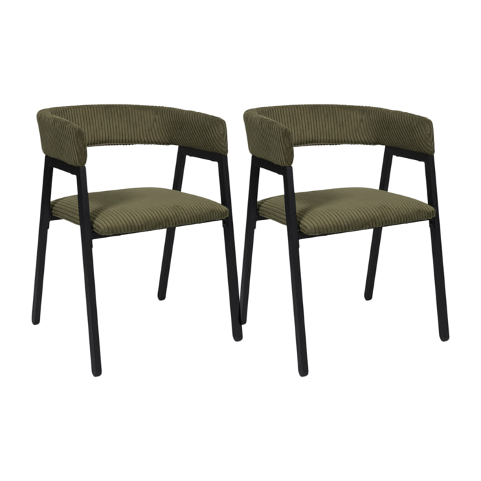 Fauteuil Design Cotele Scott Vert - Lot De 2
