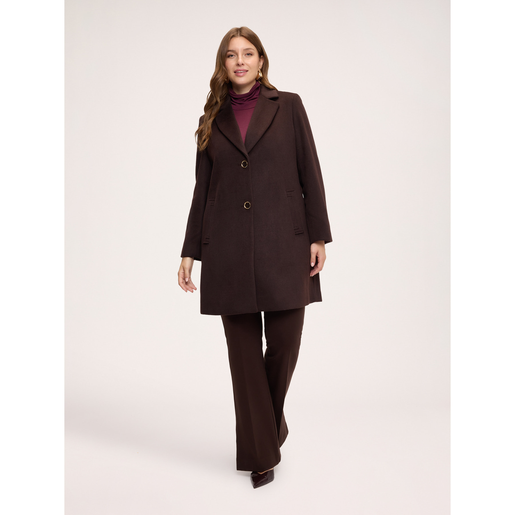 Fiorella Rubino - Cappotto con chiusura monopetto - Marrone