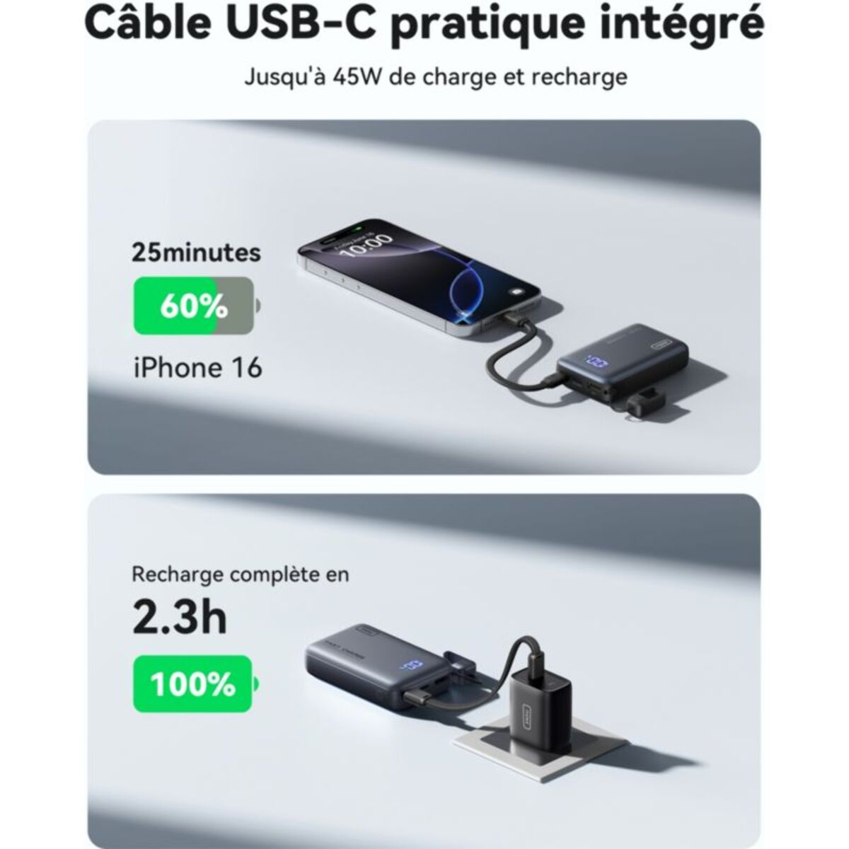 Batterie externe INIU 10000 mAh Pocket Pro S