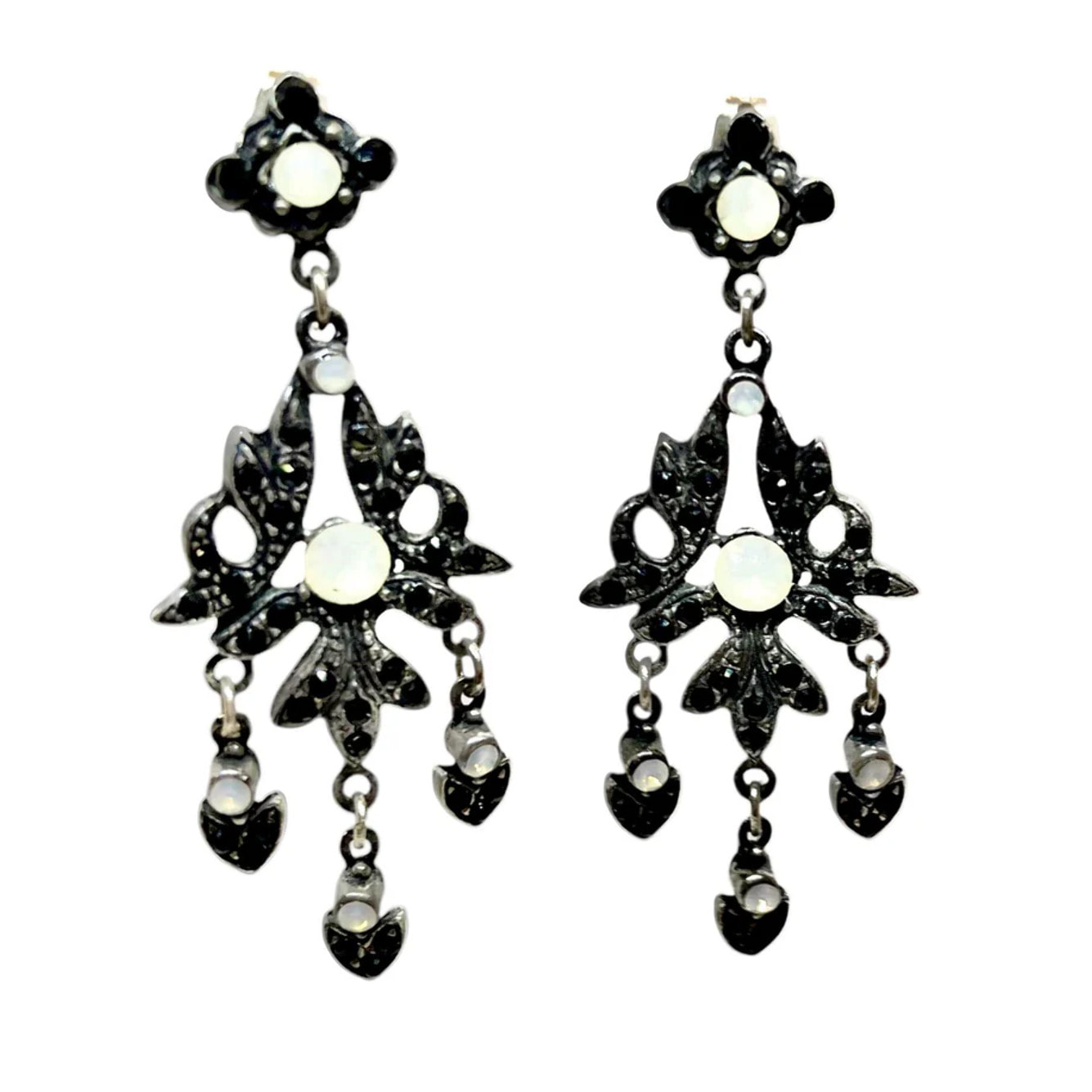 Pendiente largo multicristal Sw y plata 925 10µ T2