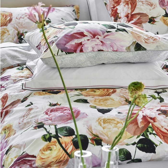 Housse de couette imprimée en percale de coton, TOURANGELLE, Blanc