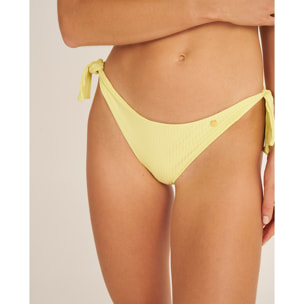 Braga de bikini brasileña con lazos en tejido con textura