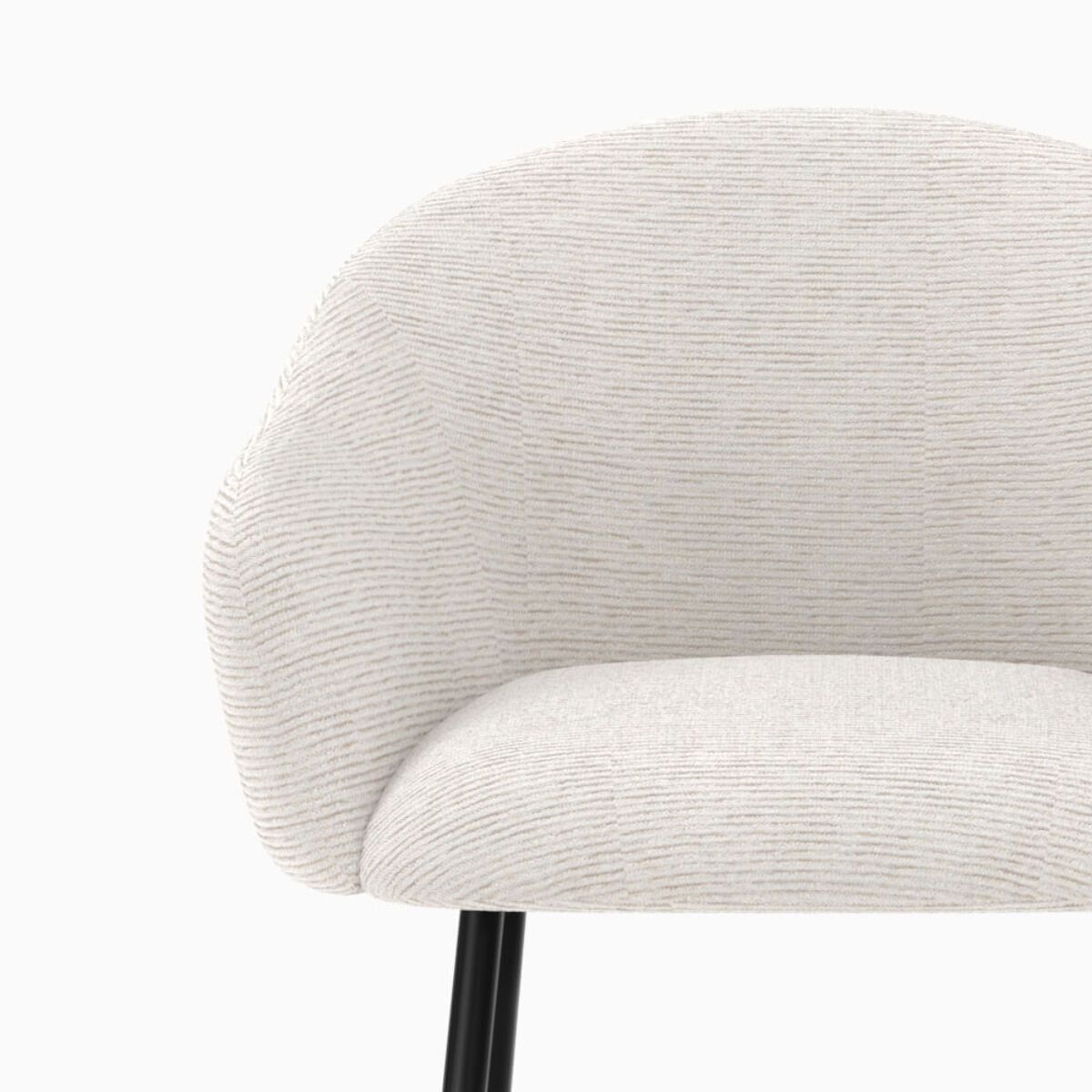 Chaise de bar en tissu blanc chiné 76 cm - Socky