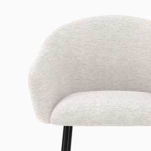 Chaise de bar en tissu blanc chiné 76 cm - Socky