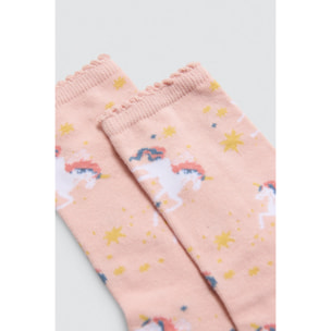 Confezione da 4 calzini stampati con unicorno per bambini