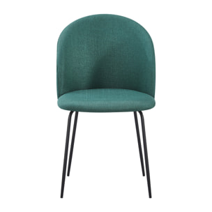 Set Da 4, Sedia Tamara Tess. Verde Inglese Gambe Nere per soggiorno, cucina e arredo bar