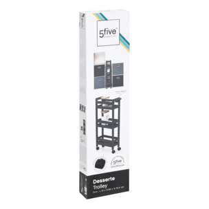 Desserte à roulettes 3 niveaux Noir khôl Colorama