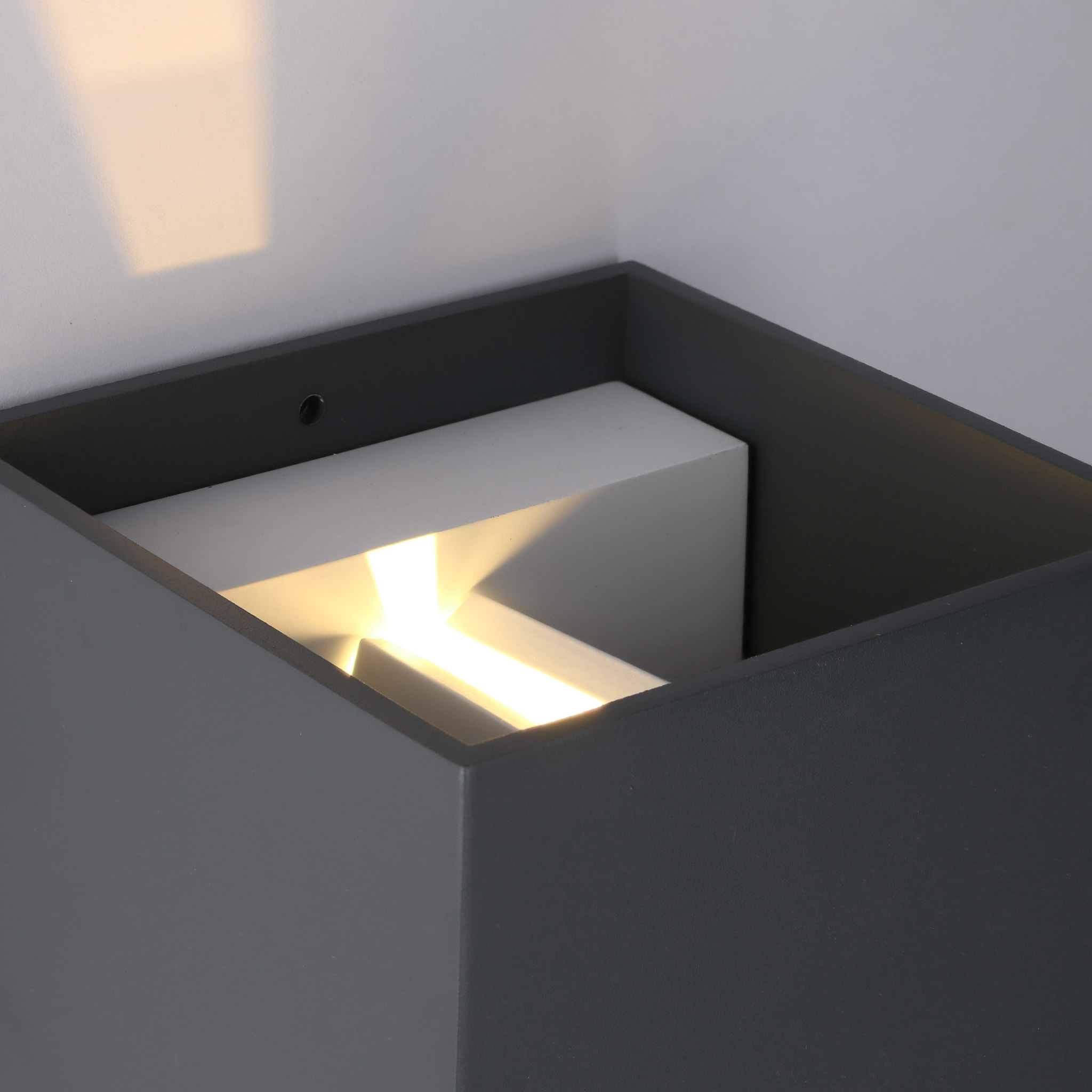 Forlight REX (2uds) Aplique Exterior LED con Haz de Luz Modulable IP54 Luz LED Blanco Cálido 3000K 5.2W y 244lm Gris Urbano