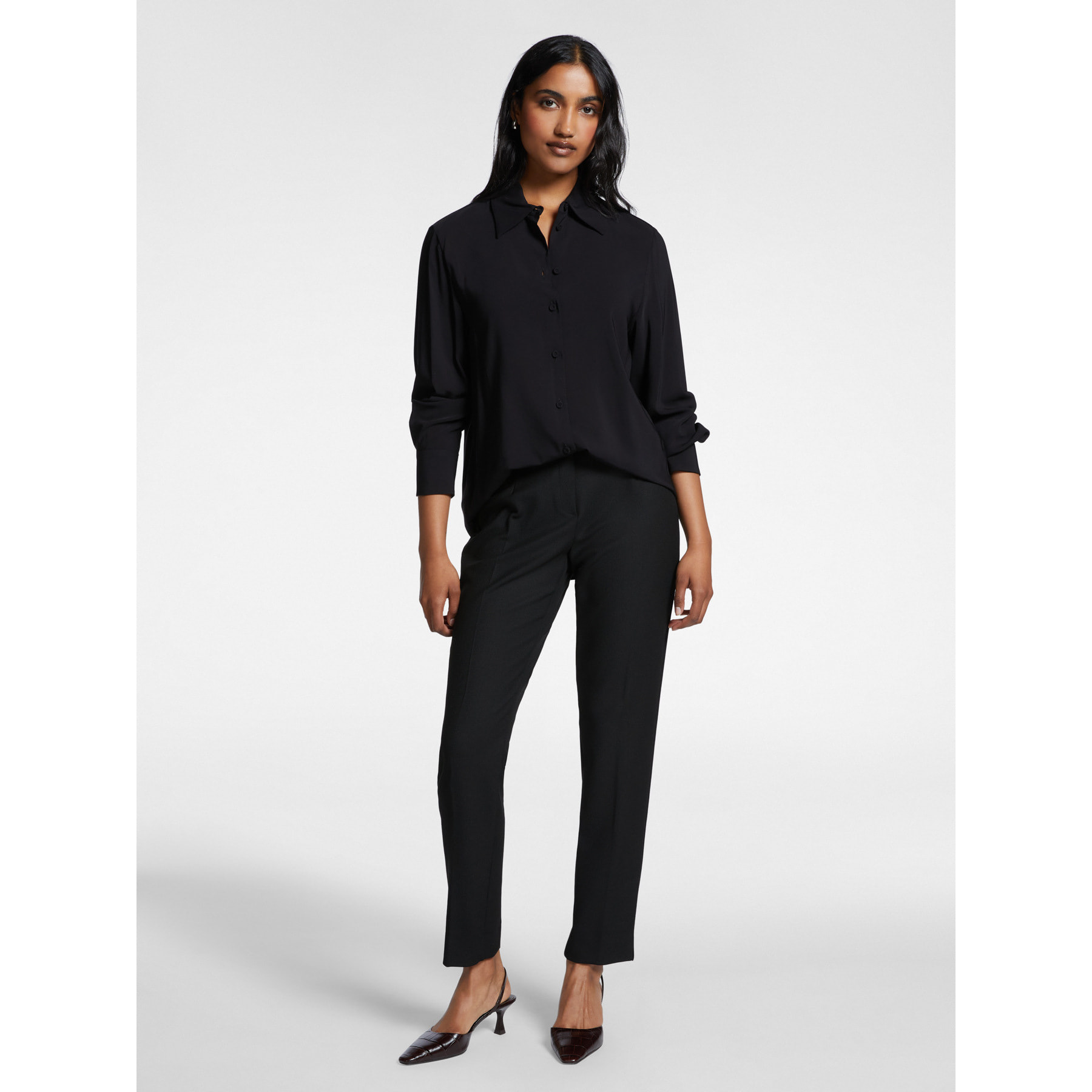 Elena Mirò - Pantalones slim de estera elástica - Negro