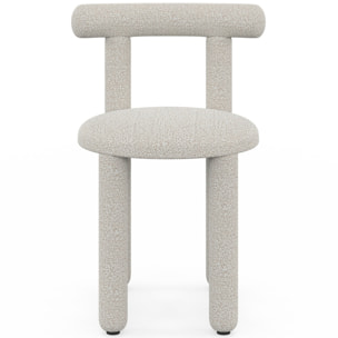 Chaises Rania tissu bouclette crème - lot de 2