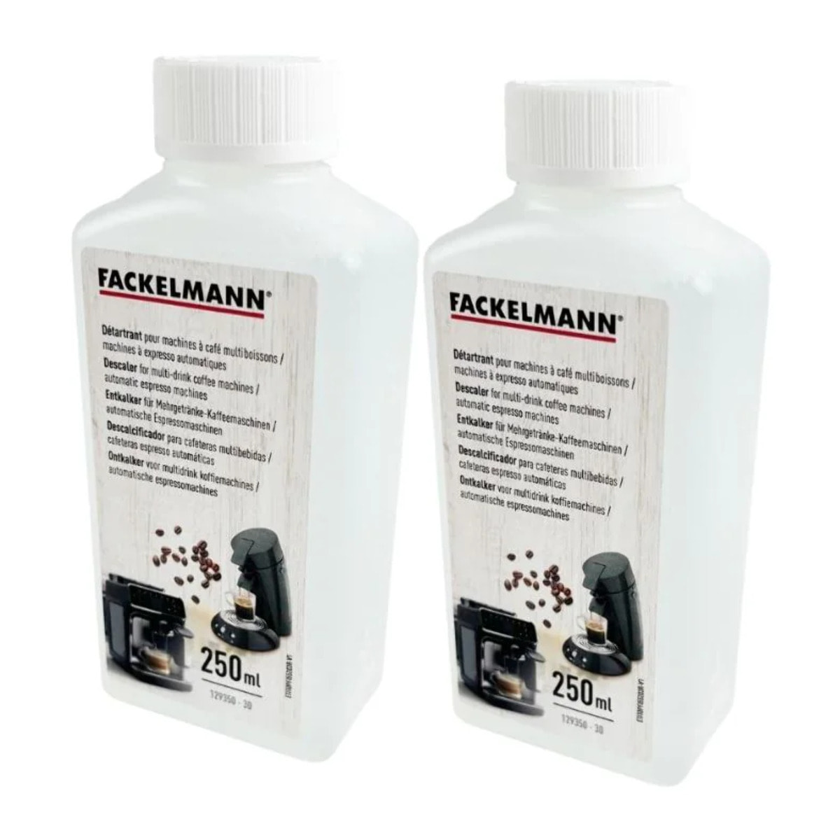 Ensemble de 2 Détartrants liquide pour machine à expresso et multi boisson 25 cl Fackelmann Petit Déjeuner
