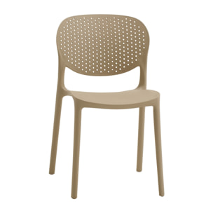 Set di 4 sedie MAIORCA in polipropilene beige, impilabili