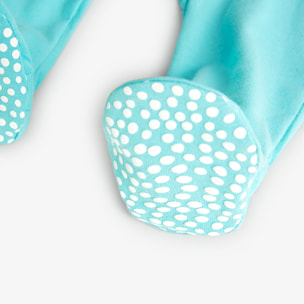 Pelele unisex recién nacido, algodón estampado, verde agua