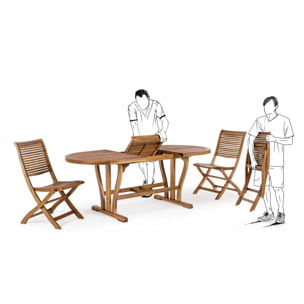 Set di 2 sedie MALI (O) in legno pieghevoli