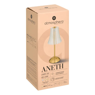 Lampe LED batterie Aneth doré H30cm