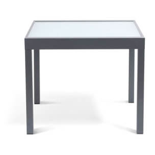 Table de jardin extensible en verre trempé 90-180cm