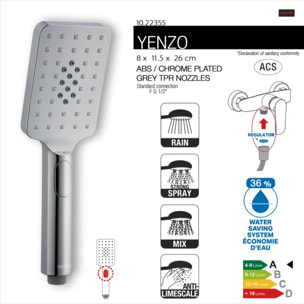 Pommeau de douche en ABS Yenzo Spirella