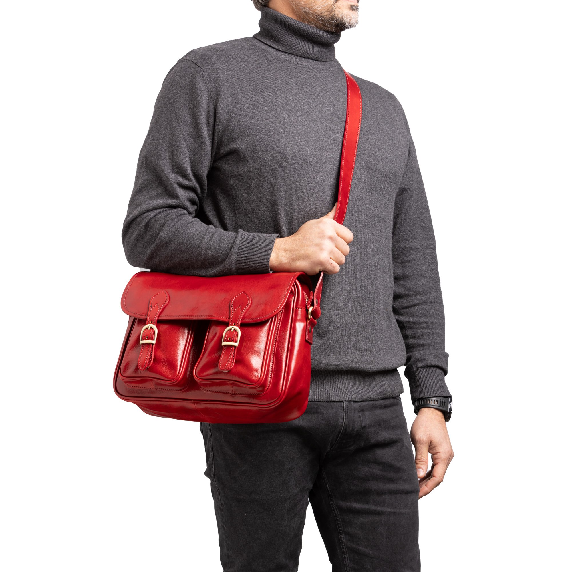 Borsa a tracolla  da donna In Vera pelle Made in Italy 32x23x15 cm