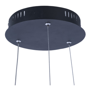 Forlight Colgante Cercle LED 24W Blanco Neutro - 4000K Negro para Interior de Techo en Comedor, Salón, Cocina