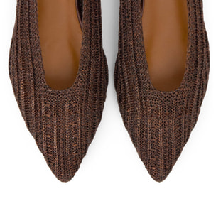 Bailarina plana Bassi en punto metalizado