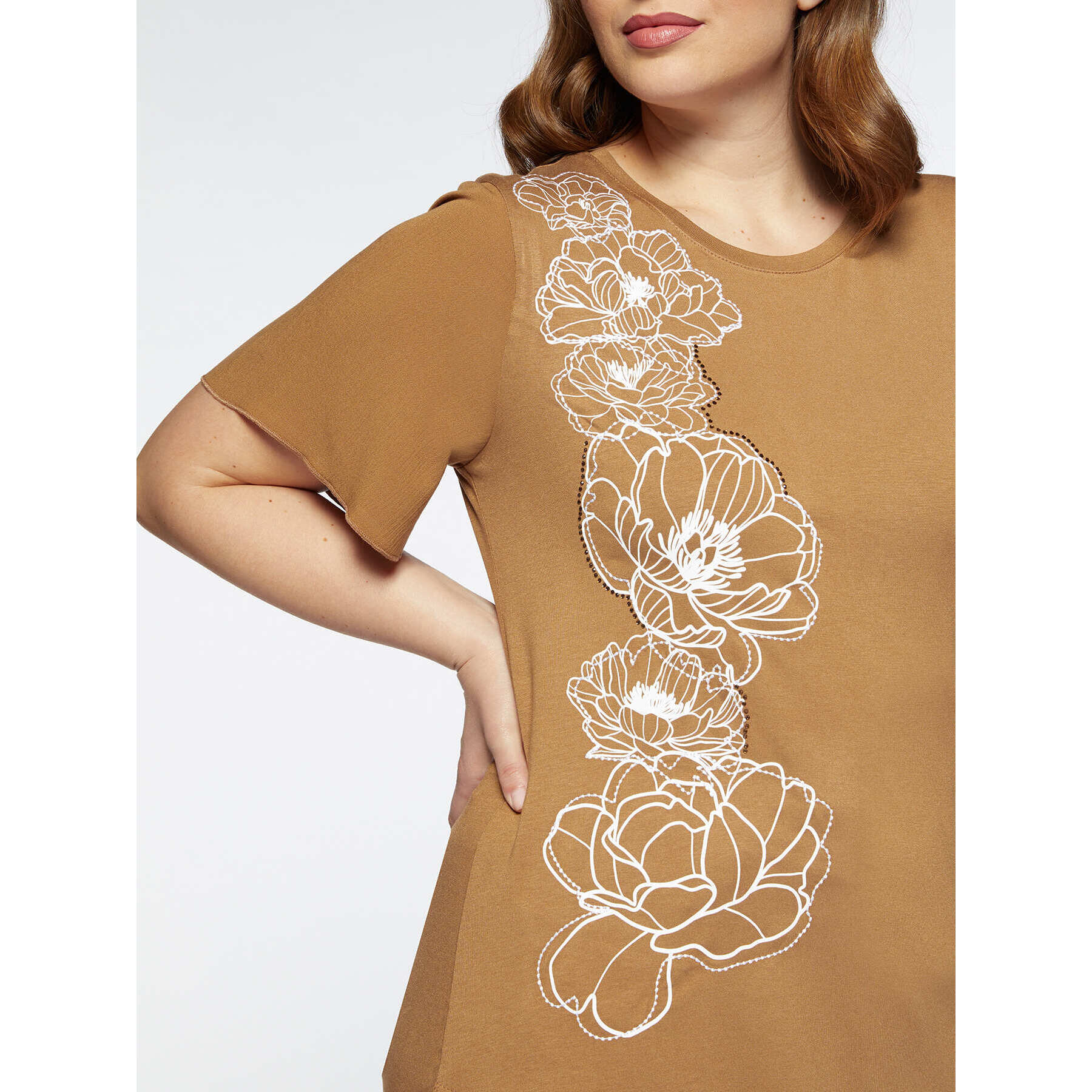 Fiorella Rubino - Camiseta con estampado de flores - Beige