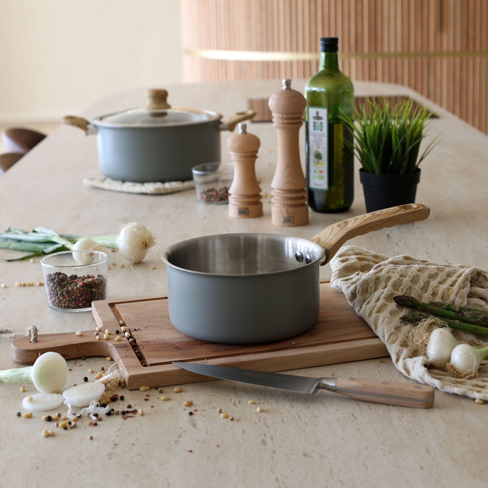 Batterie de cuisine 5 pièces en acier inoxydable - tous feux EASYNOX