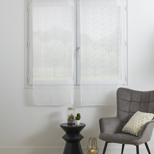 Lot de 2 voilages "Anissa" - blanc 60x160 cm