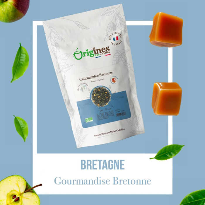 Thé noir et vert Bio Gourmandise Bretonne - Sachet 100g