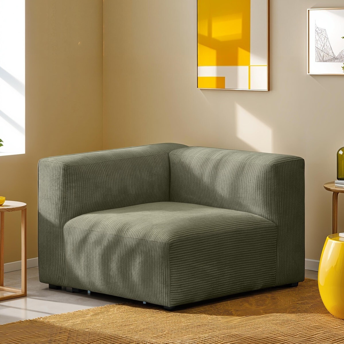 Module d'angle réversible en velours côtelé - MODULO
