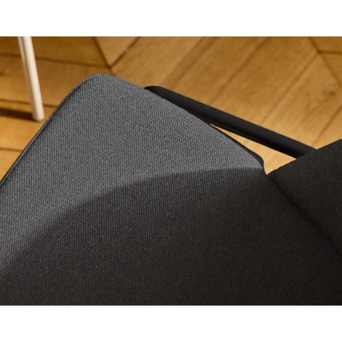 Imelda - lot de 4 chaises - en tissu - gris anthracite - Gris Anthracite