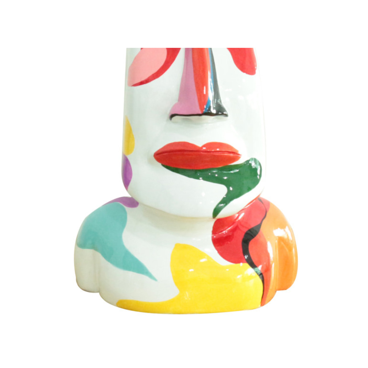 Statue moaï île de Pâques en résine multicolore H43cm - PAQ