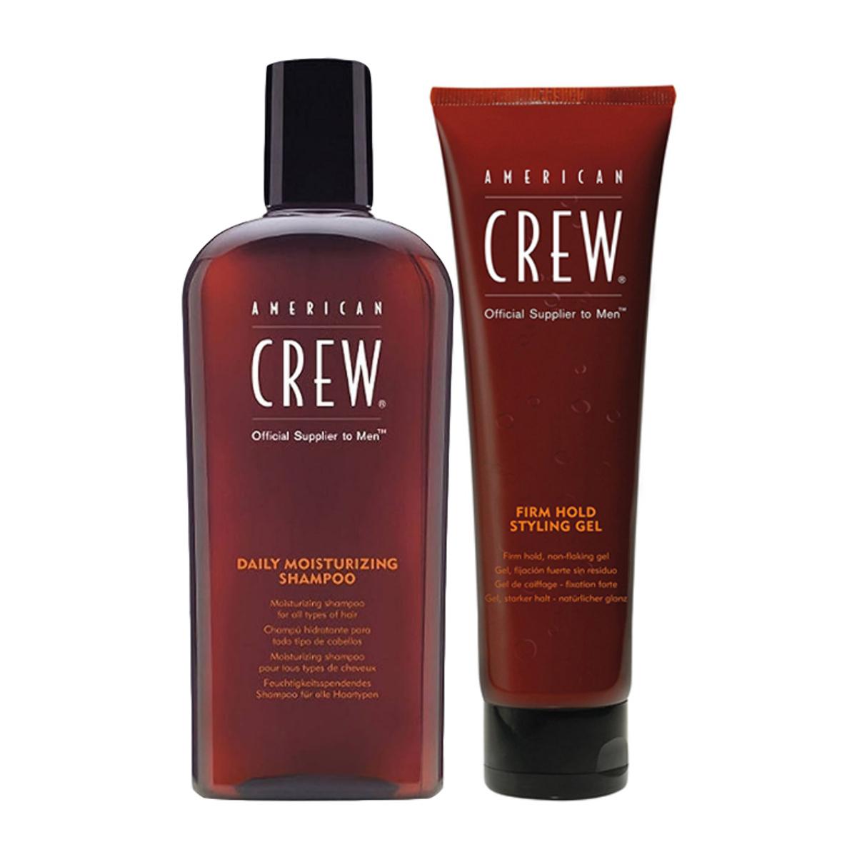 AMERICAN CREW Kit Daily Moisturizing Shampoo 250ml + Firm Hold Styling Gel 250ml