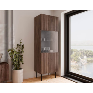 Franco - vitrine - effet bois - 1 porte - 183 cm - Bois