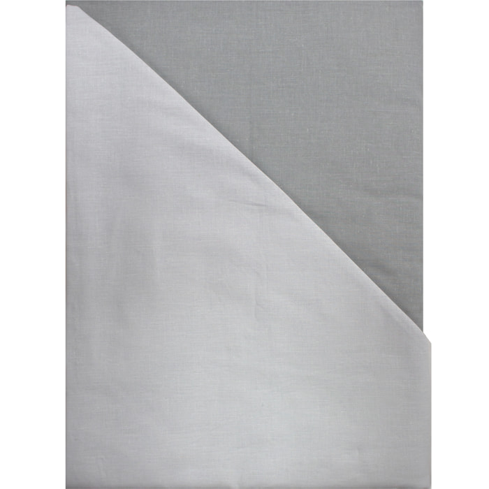 COMPLETO LENZUOLA LETTO MATRIMONIALE BICOLOR GRIGIO