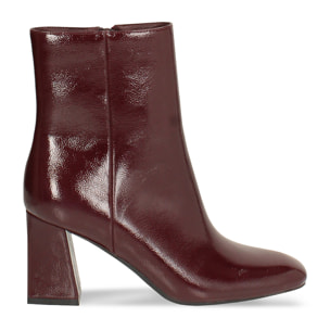 Tronchetti bordeaux in naplack con tacco 7,5 cm