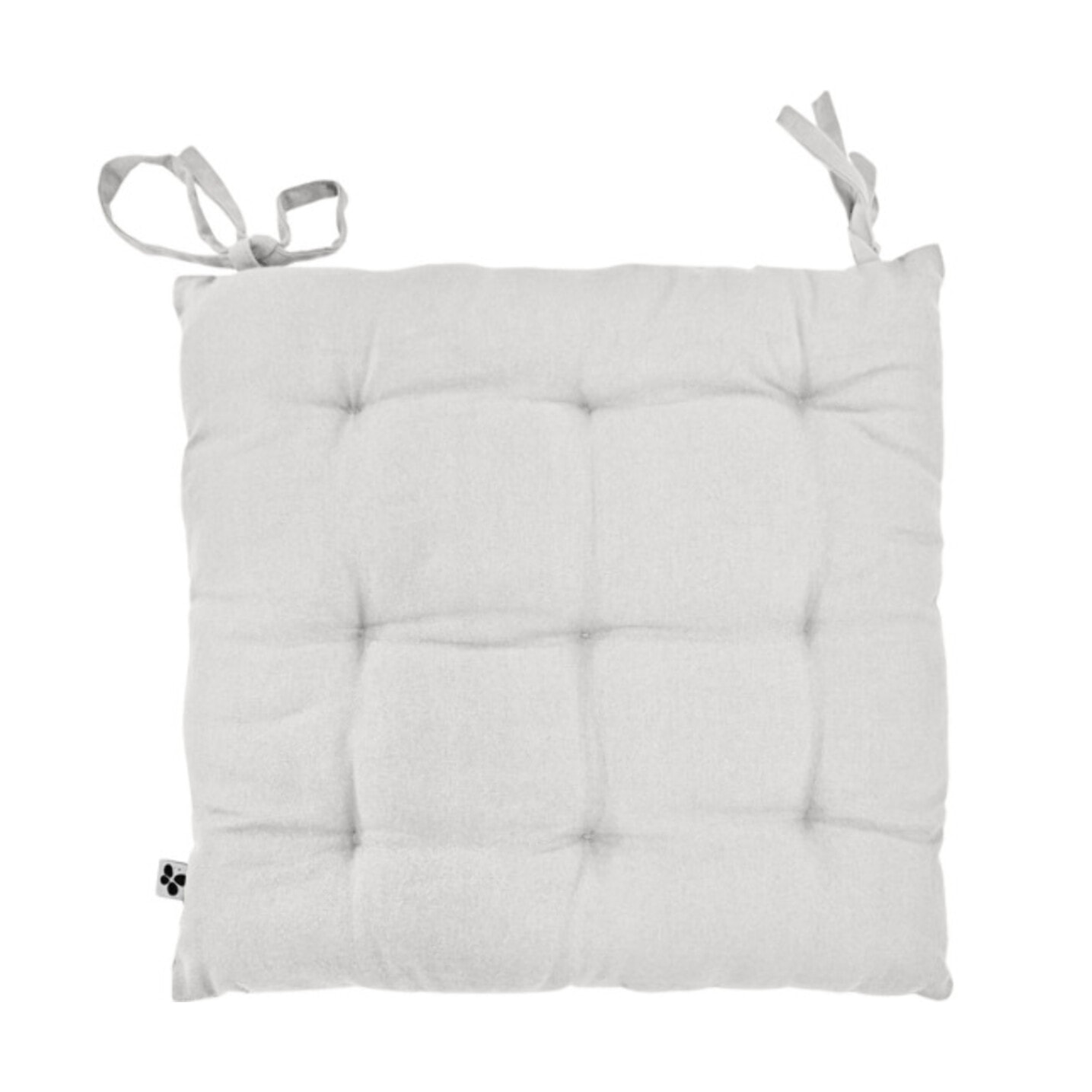 Coussin / Galette de chaise 38 x 38 cm en coton avec nouettes - KALA