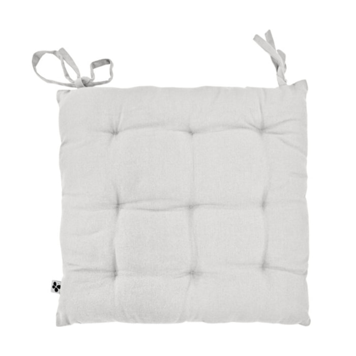 Coussin / Galette de chaise 38 x 38 cm en coton avec nouettes - KALA