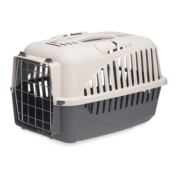 Well home transportín de mascotas portátil antracita, ideal para perros y gatos