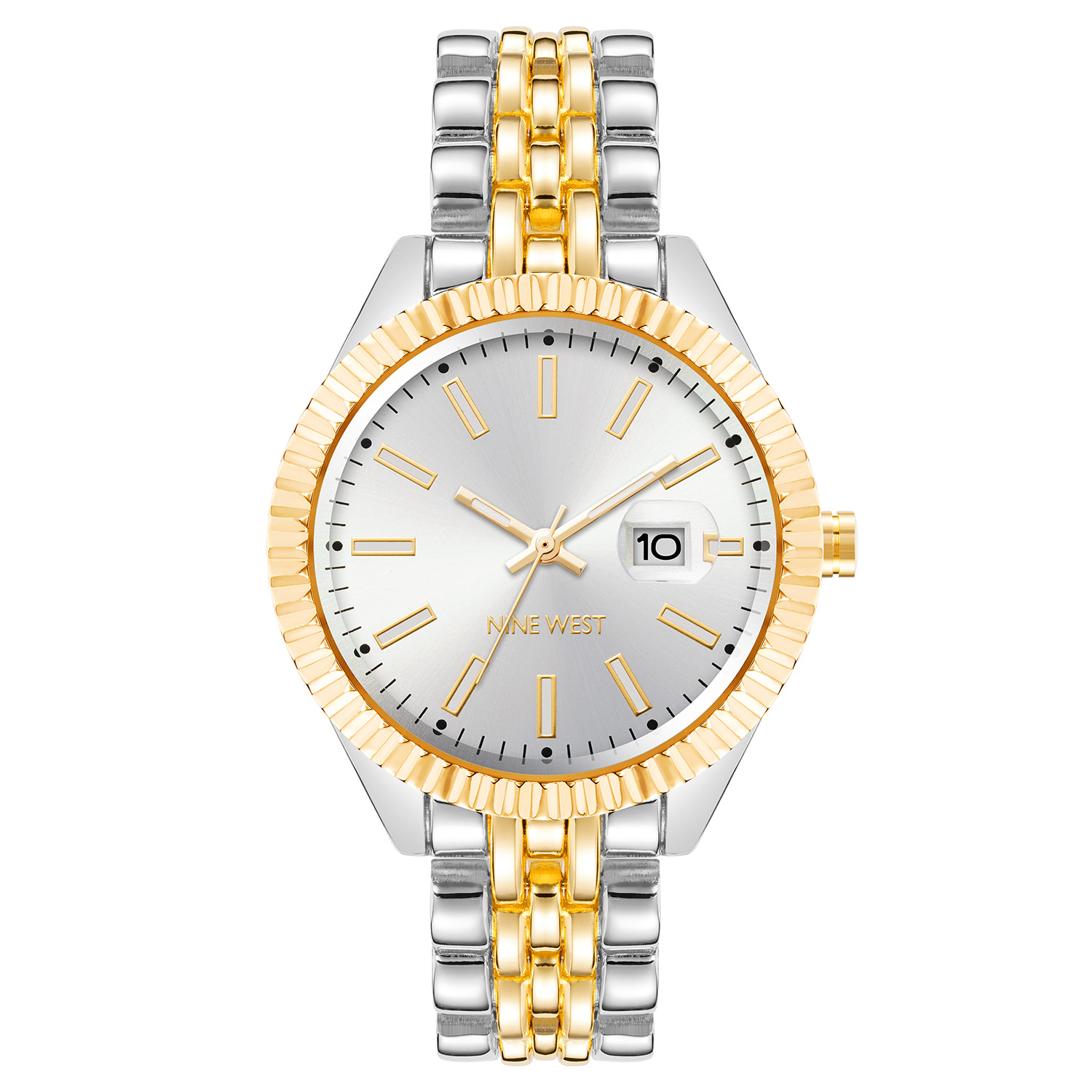 Reloj Nine West NW-2661SVTT Mujer Analogico Cuarzo con Correa de Metal
